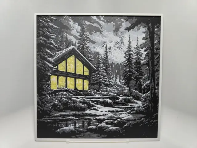 HueForge model: Cozy Winter Home - Huerforge by BeaN