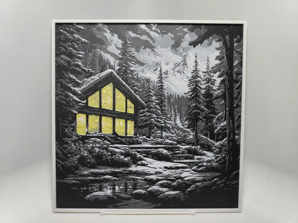 Cozy Winter Home - Huerforge by BeaN HueForge model: Cozy Winter Home - Huerforge by BeaN