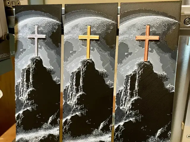 HueForge model: Cross Bookmark by 3D_Forged