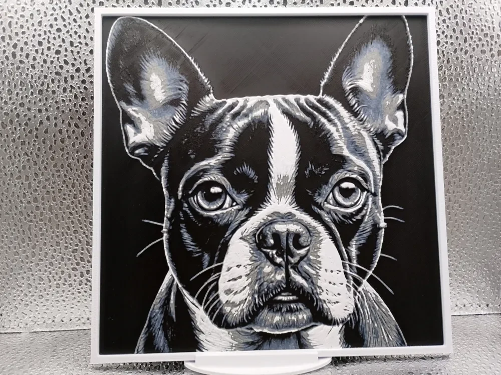 Boston Terrier hueforge by Borishotch Industries HueForge model: Boston Terrier hueforge by Borishotch Industries