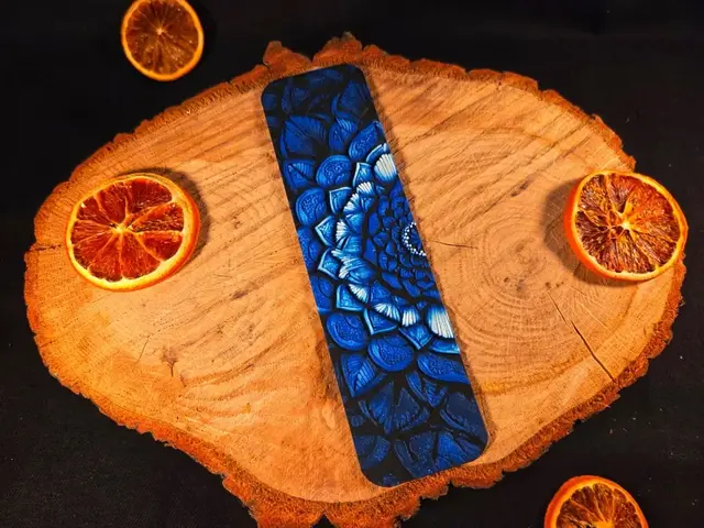 HueForge model: Blue mandala bookmark by EternalDesigns3D