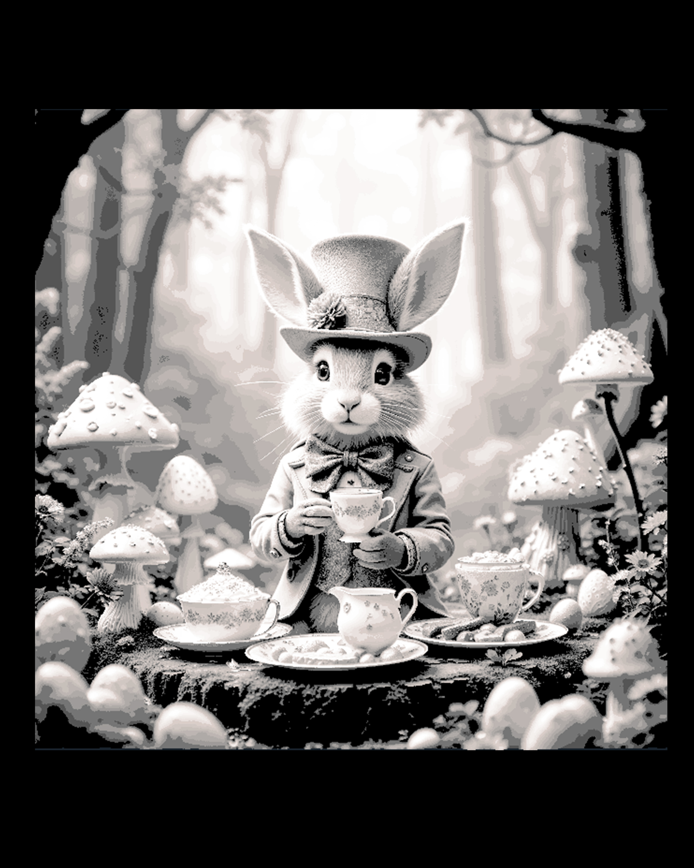 The proper rabbit wishes you to join him for a cup of Tea - Wall Art by BooneCo3d HueForge model: The proper rabbit wishes you to join him for a cup of Tea - Wall Art by BooneCo3d