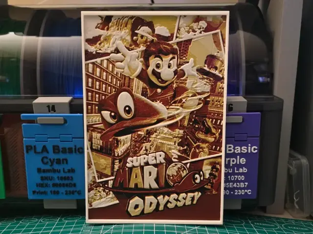 HueForge model: Super Mario Odyssey Poster - Hueforge Art by Lumpy3D