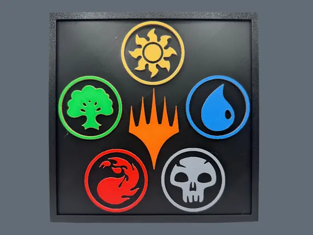 HueForge model: Magic the Gathering - Mana Symbols by Canadian Gamer