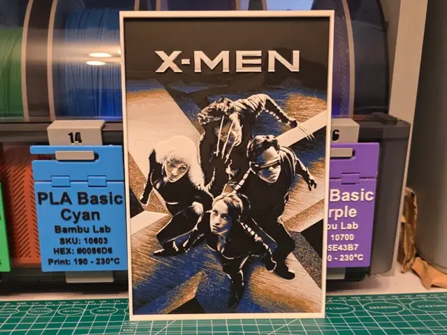 HueForge model: X-Men Movie Poster - Hueforge Art by Lumpy3D