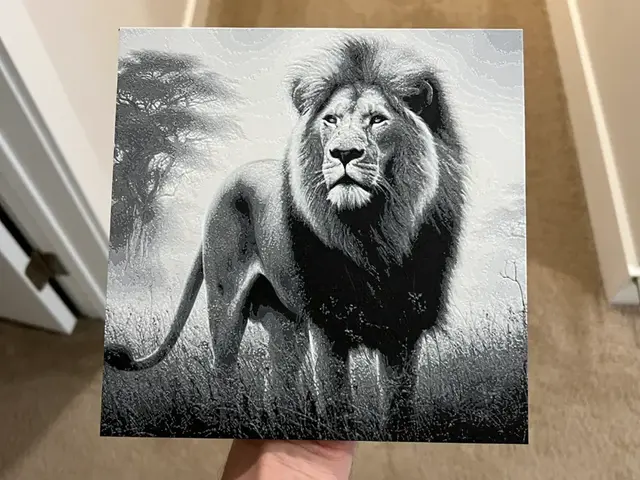 HueForge model: Lion In the Plains Art Hueforge by RP47 Designs