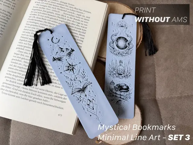 HueForge model: Mystical Bookmarks – Set 3| Minimal Line Art by Loupes