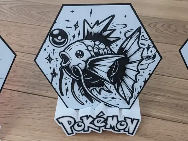 HueForge model: Magikarp Pokémon Hueforge Hex Hexagon by Seb3D