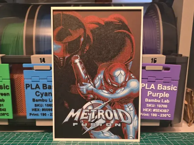 HueForge model: Metroid Fusion Game Poster - Hueforge Art by Lumpy3D