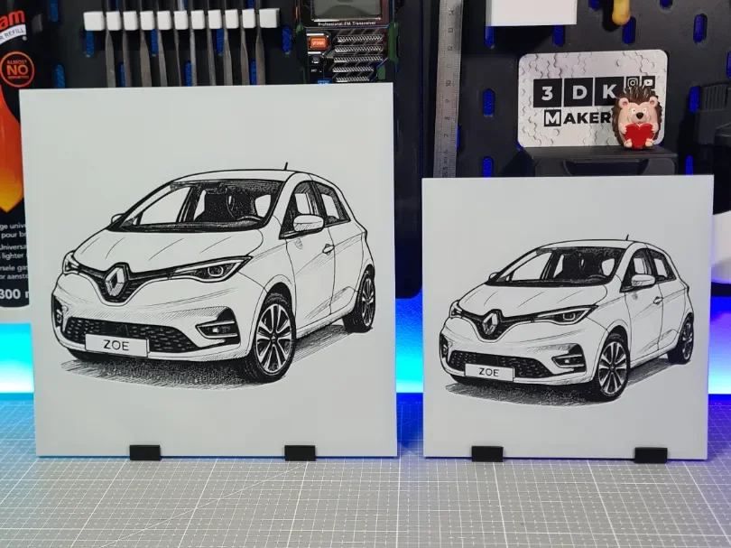 Renault Zoe 2 - Hueforge - 3 Colors by Montoya Maker HueForge model: Renault Zoe 2 - Hueforge - 3 Colors by Montoya Maker