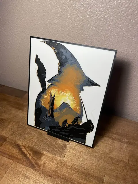 HueForge model: Gandalf Mordor Silhouette by Cloudy Nostalgia