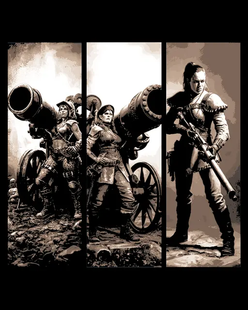 HueForge model: Vintage photographs of Orc Lady Warriors readying for battle - Set of bookmarks by BooneCo3d