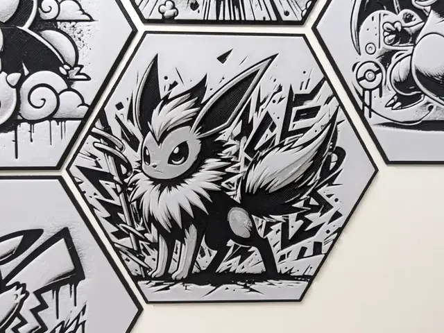 HueForge model: Pokémon Jolteon Voltali Hueforge Hexagon Hex by Seb3D