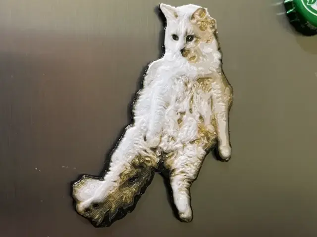 HueForge model: Relaxed Cat Fridge Magnet by 3D_Forged