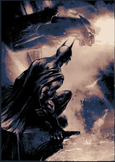 HueForge model: Hueforge - Batman On Ledge by Cloudy Nostalgia