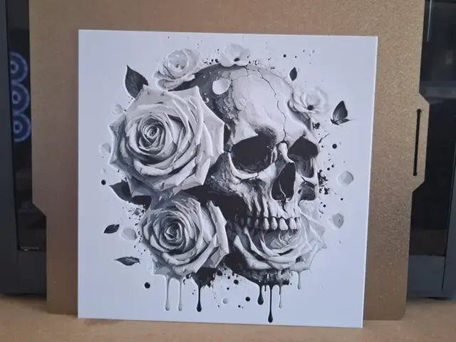 HueForge model: Skull Rose Flower - Hueforge by 3dGlow