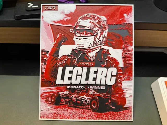 HueForge model: Charles Leclerc Monaco Win - Ferrari F1 HueForge by liv_3d