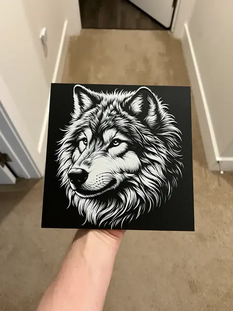 HueForge model: Wolf Face 2 Hueforge by RP47 Designs