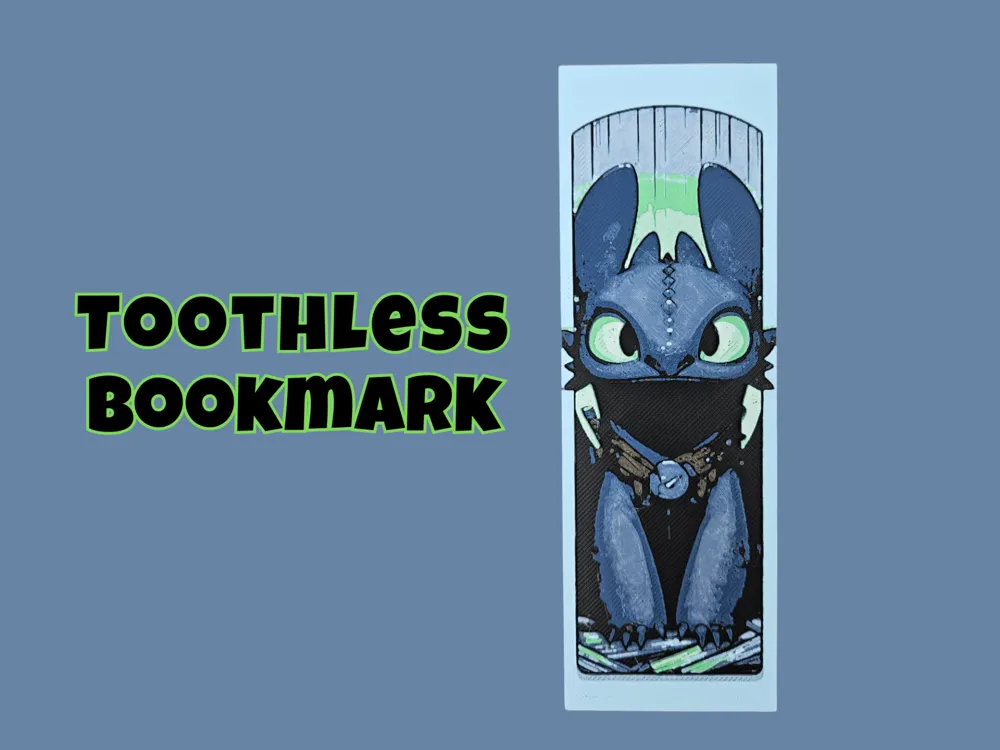 Toothless (How to Train Your Dragon) Bookmark by BusyKikiBee HueForge model: Toothless (How to Train Your Dragon) Bookmark by BusyKikiBee