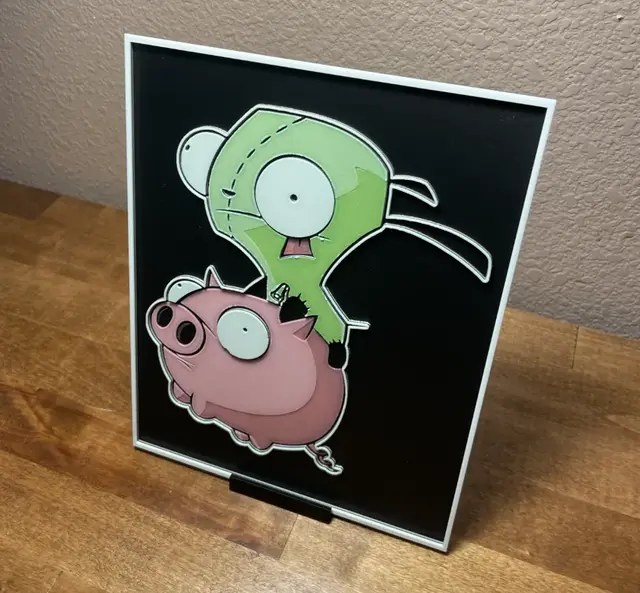 HueForge model: Hueforge - Invader Zim - Gir and Piggy by Cloudy Nostalgia