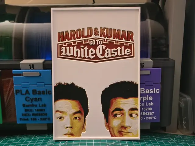 HueForge model: Harold & Kumar Go to White Castle Movie Poster by Lumpy3D