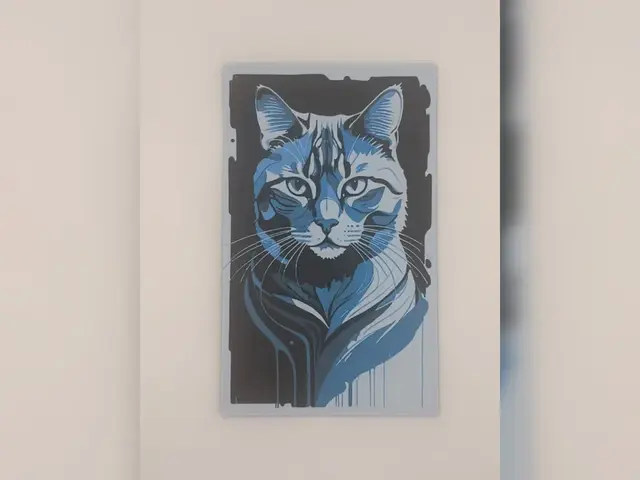 HueForge model: Cyan Drip Cat HueForge Print by Thadius