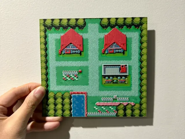 HueForge model: Pallet Town (Pokemon) - HueForge Print by cyanidesugar