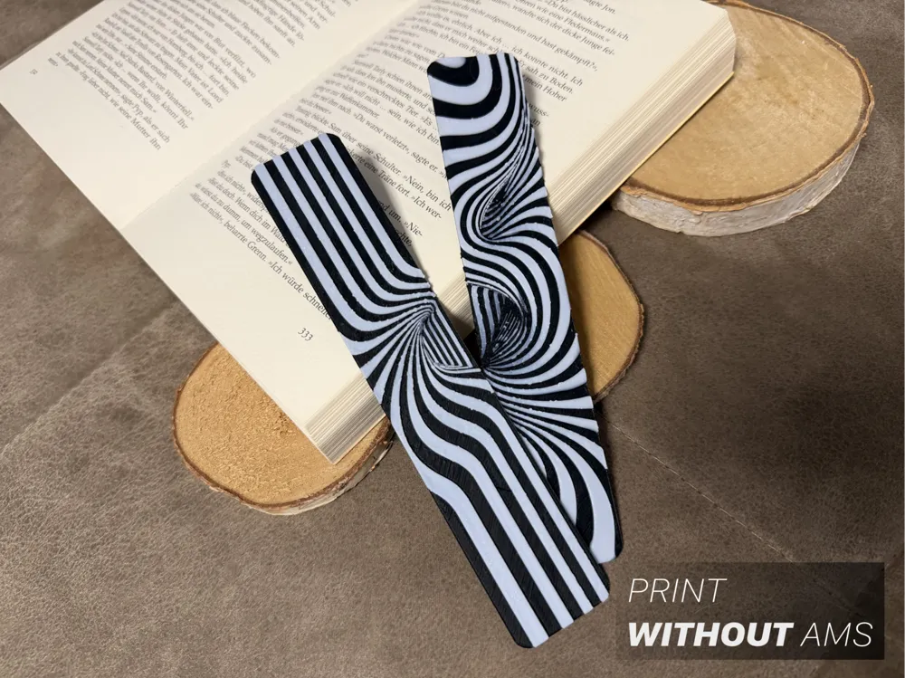 Optical Illusion Bookmarks by Loupes HueForge model: Optical Illusion Bookmarks by Loupes