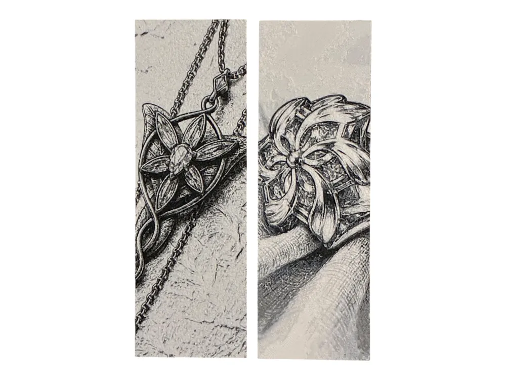Arwen’s Evenstar & Galadriel’s Nenya Bookmark Set by The SkyLab 3D HueForge model: Arwen’s Evenstar & Galadriel’s Nenya Bookmark Set by The SkyLab 3D