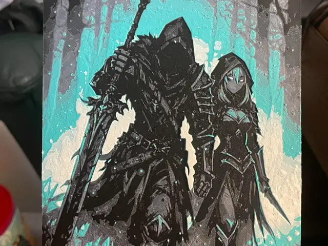 HueForge model: Warrior and Woman walking in the Forest by Advancedtechworldwide