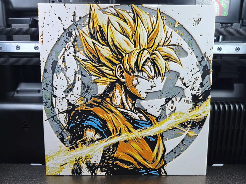 goku ssj hueforge 200x200mm by jhin27 HueForge model: goku ssj hueforge 200x200mm by jhin27