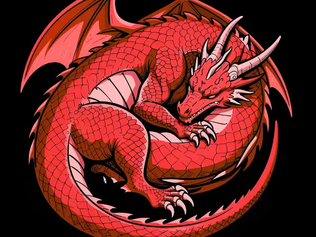 HueForge model: Red Curled Dragon by Krave