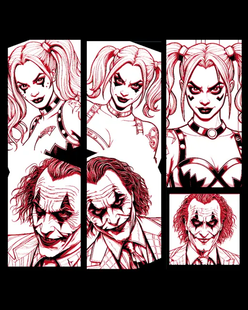 HueForge model: Fan art set of bookmarks - DC Characters Joker and Harley Quinn  by BooneCo3d