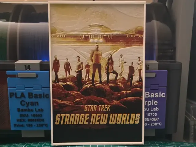 HueForge model: Star Trek: Strange New Worlds Poster - Hueforge by Lumpy3D