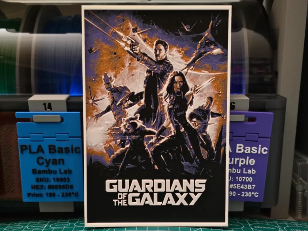 Guardians of the Galaxy Movie Poster V2 - Hueforge by Lumpy3D HueForge model: Guardians of the Galaxy Movie Poster V2 - Hueforge by Lumpy3D