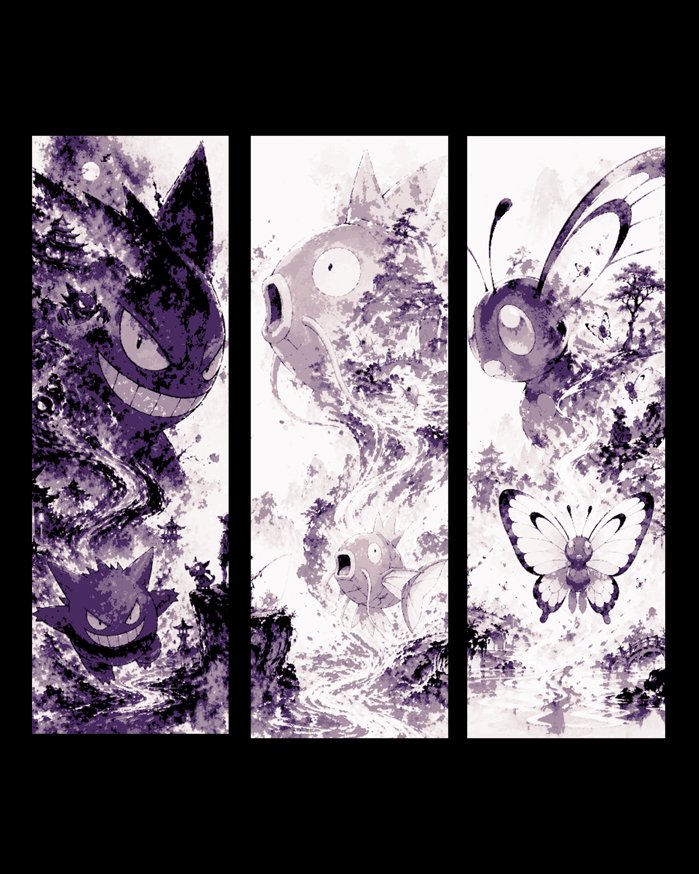 Watercolor designs of the monsters in your pocket - Set of bookmarks by BooneCo3d HueForge model: Watercolor designs of the monsters in your pocket - Set of bookmarks by BooneCo3d