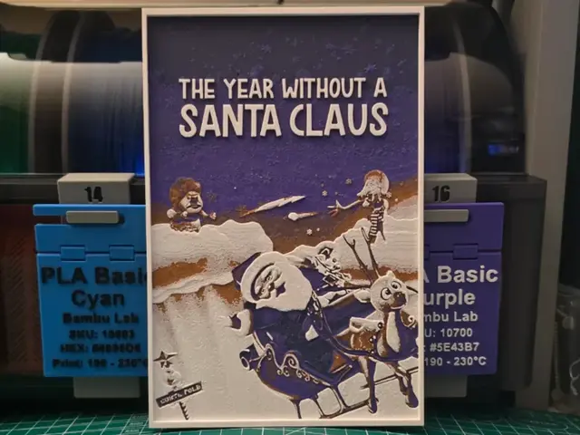 HueForge model: The Year Without a Santa Claus Poster - Hueforge by Lumpy3D