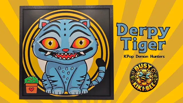 HueForge model: Derpy Tiger from KPop Demon Hunters by BusyKikiBee