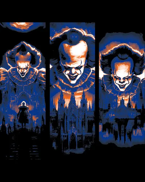 Horror Classic Scary Clown watching over his Victims - Set of Bookmarks