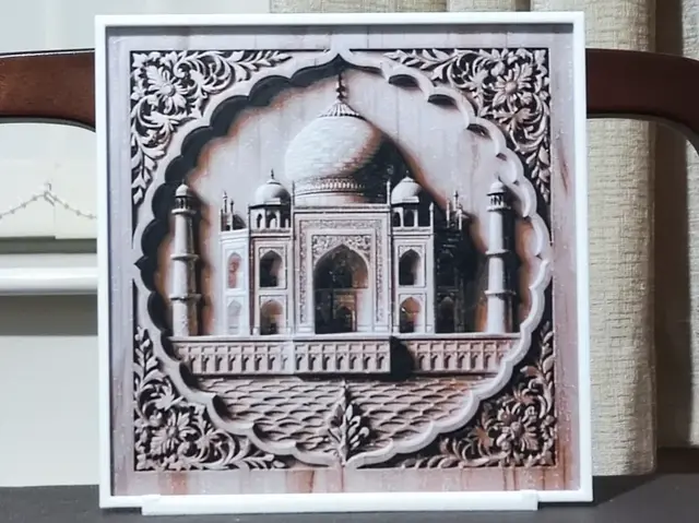 HueForge model: Carved Taj Mahal - HueForge 3 Color by BoDad