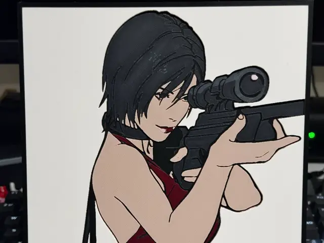 HueForge model: Ada Wong Sniper Hueforge by Strata Prints
