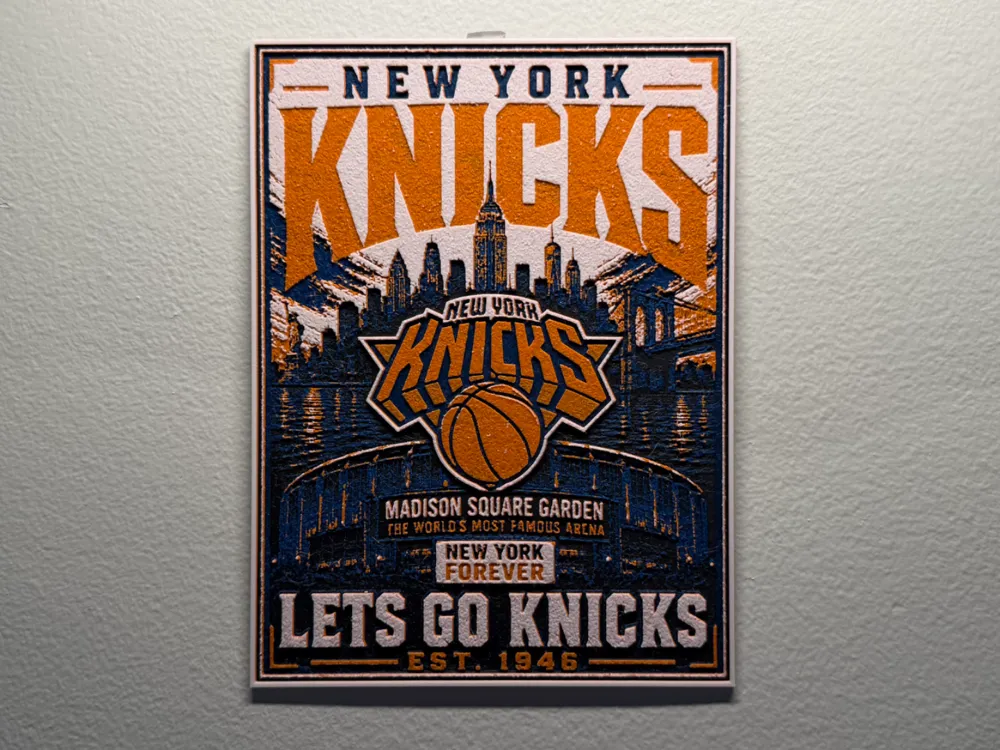 New York Knicks Poster Style HueForge by liv_3d HueForge model: New York Knicks Poster Style HueForge by liv_3d