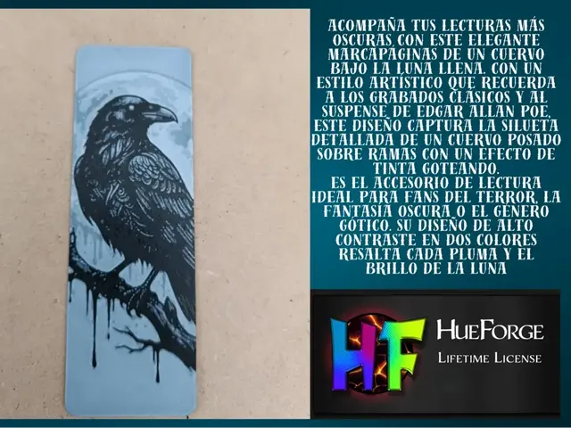 HueForge model: Bookmark Gothic Raven "Nevermore" by FYTY112