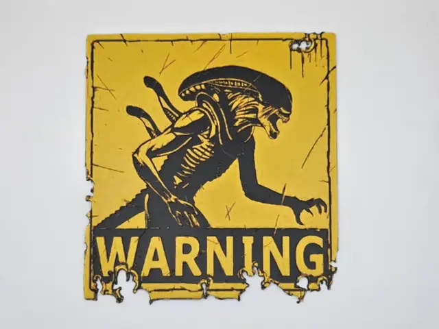 HueForge model: Sign Waring Alien by Kactus Fpv