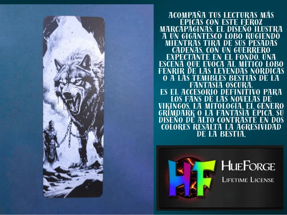 Giant Wolf (Fenrir) Bookmark v2 by FYTY112 HueForge model: Giant Wolf (Fenrir) Bookmark v2 by FYTY112