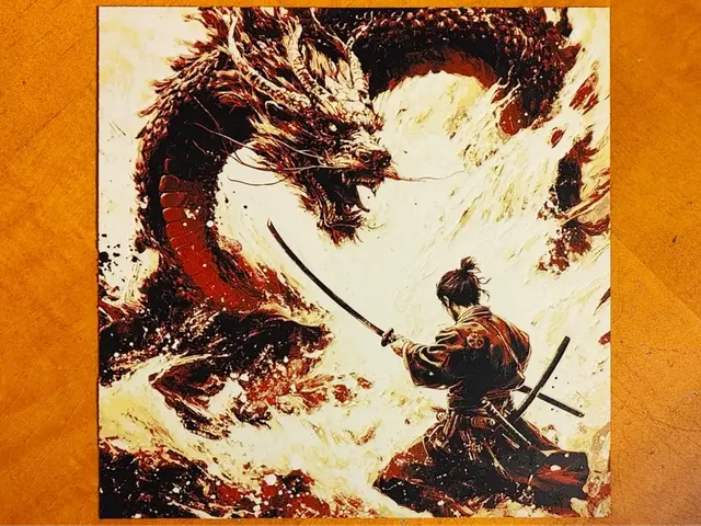 The Samurai Vs The Dragon in Hell Hueforge
