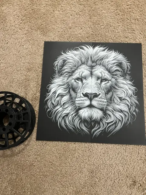 HueForge model: LARGE High Detail Lion Face Art Hueforge 400x400 by RP47 Designs