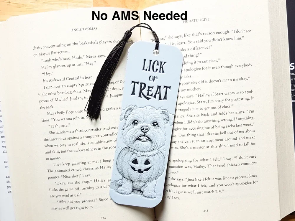 Bookmark, Lick or Treat. Hueforge. by Dame Jo HueForge model: Bookmark, Lick or Treat. Hueforge. by Dame Jo