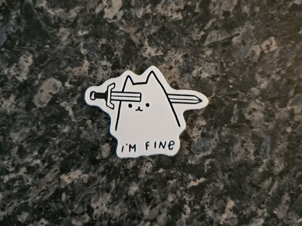 Sticker I'm Fine by Kactus Fpv HueForge model: Sticker I'm Fine by Kactus Fpv