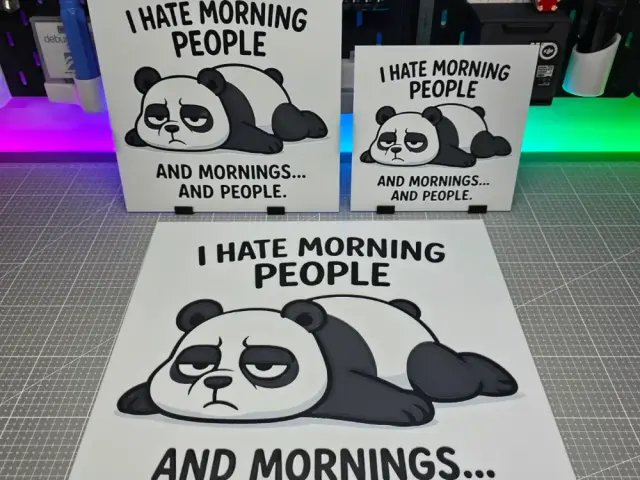 HueForge model: Grumpy Morning Panda - Hueforge - 3 Colors by Montoya Maker